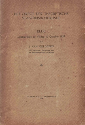 Het object der theoretische staathuishoudkunde