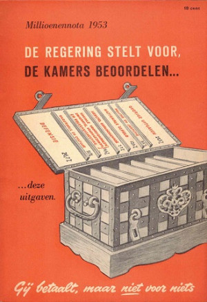 De regering stelt voor, de kamers beoordelen..deze uitgaven. Miljoenennota 1953.