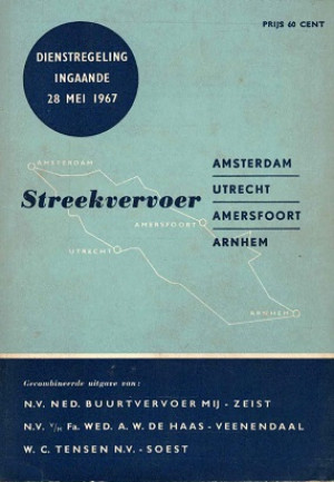 Dienstregeling Streekvervoer Amsterdam Utrecht Amersfoort Arnhem ingaande 28 mei 1967