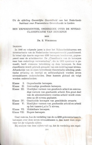 Een experimenteel onderzoek over de niveau-classificatie van beroepen