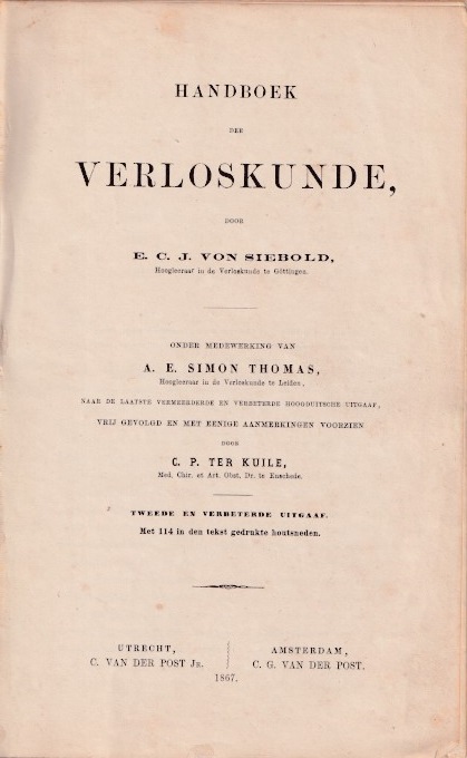 Siebold, E.C.J. von - Handboek der verloskunde