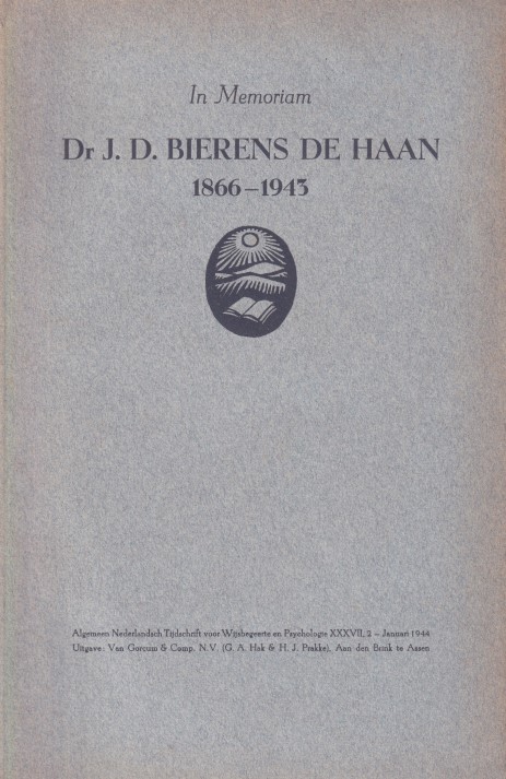 Bartling, D. et all - In Memoriam. Dr. J.D. Bierens de Haan 1866-1943