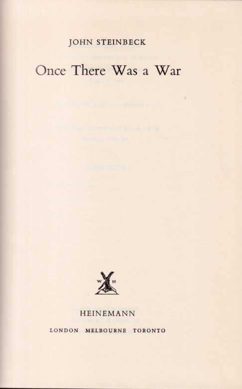 Steinbeck, John - Once there was a war