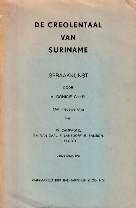 Donicie, A. - De Creolentaal van Suriname. Spraakkunst