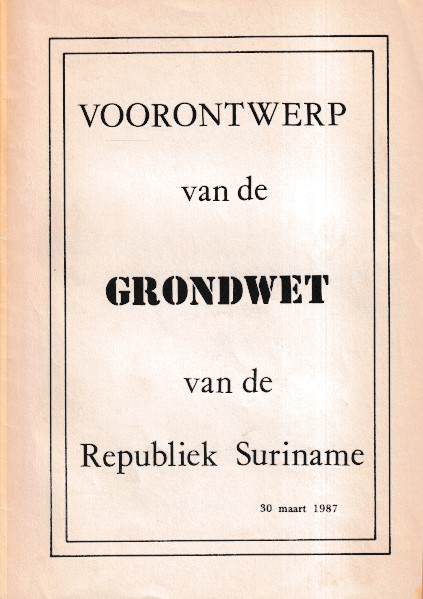 N.N. - Voorontwerp van de Grondwet van de Republiek Suriname