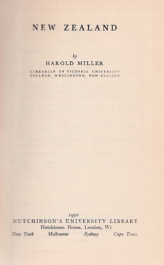 Miller, Harold - New Zealand