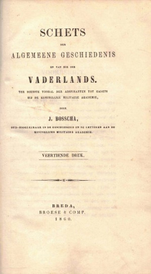 Schets der algemeene geschiedenis en van die des vaderlands