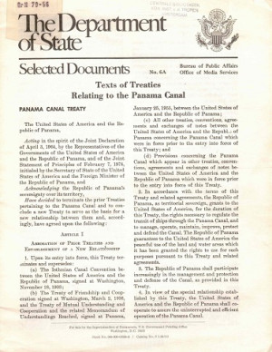 Texts of treaties relating to the Panama Canal