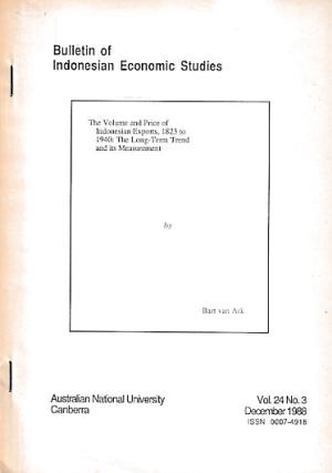 The volume and price of Indonesian exports 1823 to 1940. The long term trend and its measurement