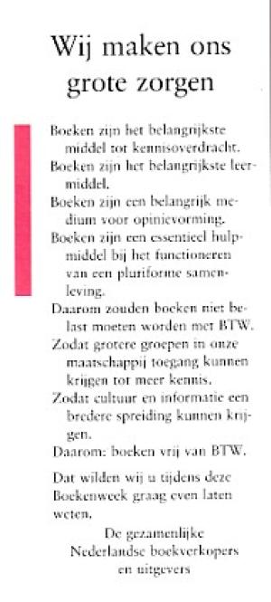 Boekenlegger Boekenweekgeschenk 1988