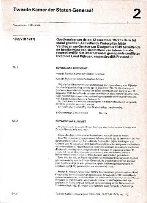 Goedkeuring Aanvullende Protocollen Verdragen van Genève (Tweede Kamer der Staten-Generaal)